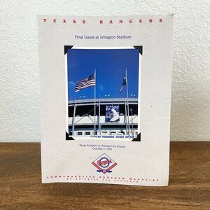 Vintage Texas Rangers Magazine Final Game Arlington Stadium Program Memorabilia